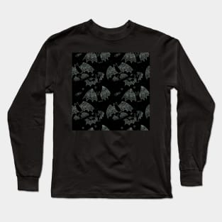 Black and Gray Gothic Lace Bats Long Sleeve T-Shirt